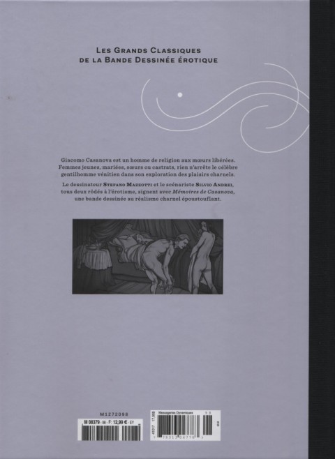 Verso de l'album Les Grands Classiques de la Bande Dessinée Érotique - La Collection Tome 98 Mémoires de Casanova