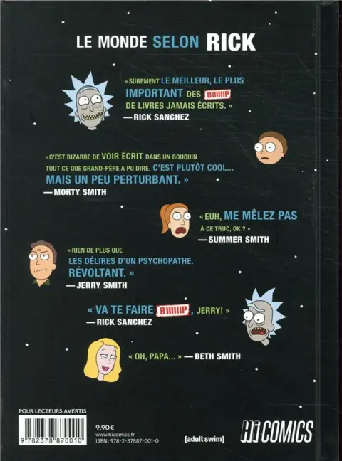 Verso de l'album Rick and Morty Le monde selon Rick