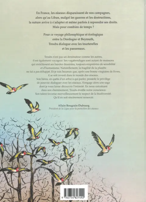 Verso de l'album Les oiseaux