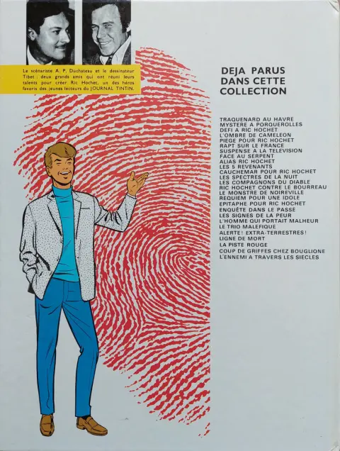 Verso de l'album Ric Hochet Tome 21 Le trio maléfique