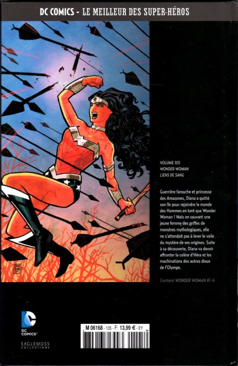 Verso de l'album DC Comics - Le Meilleur des Super-Héros Volume 105 Wonder Woman - Liens de Sang