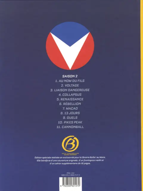 Verso de l'album Michel Vaillant Tome 11 Cannonball