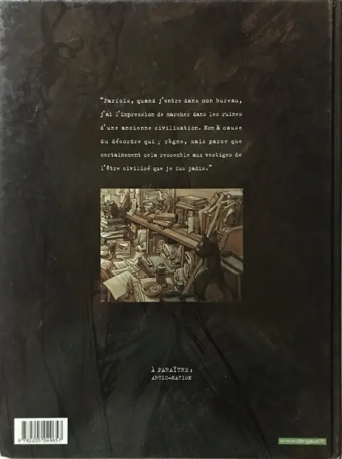 Verso de l'album Blacksad Tome 1 Quelque part entre les ombres