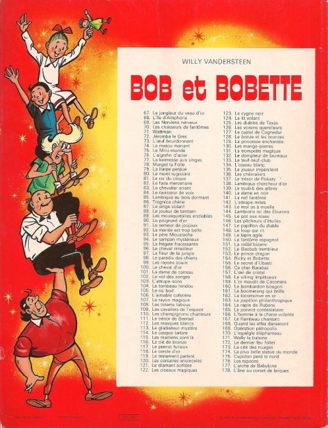 Verso de l'album Bob et Bobette Tome 145 Le pot aux roses
