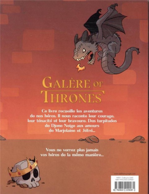 Verso de l'album Galère of Thrones 1