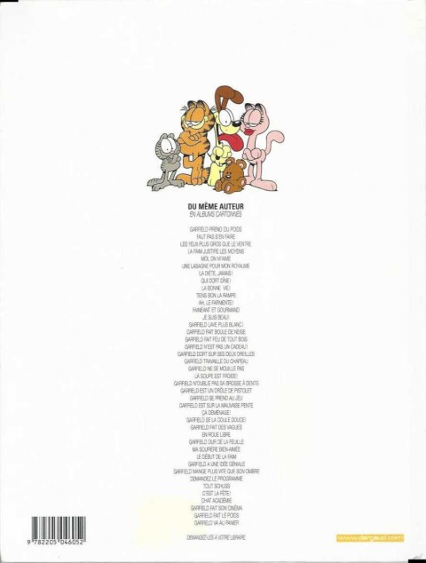 Verso de l'album Garfield Tome 24 Garfield se prend au jeu