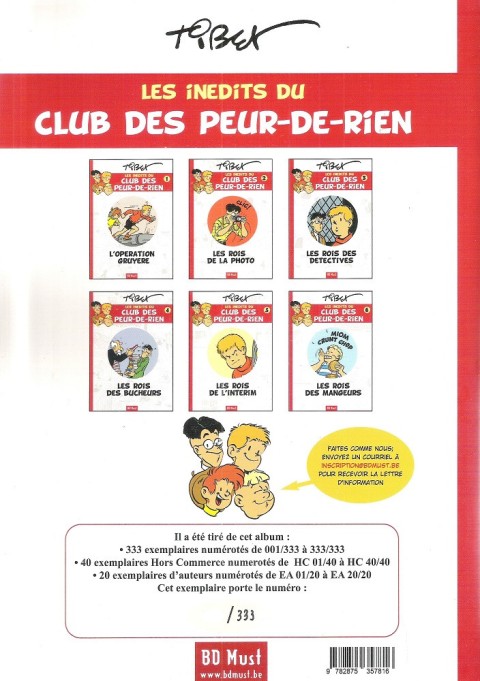 Verso de l'album Le Club des Peur-de-rien Les inédits Tome 5 Les Rois de l'intérim