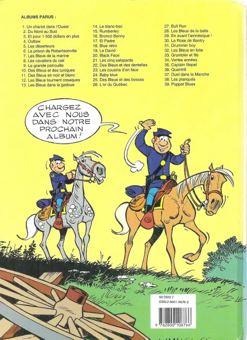 Verso de l'album Les Tuniques Bleues Tome 19 Le David