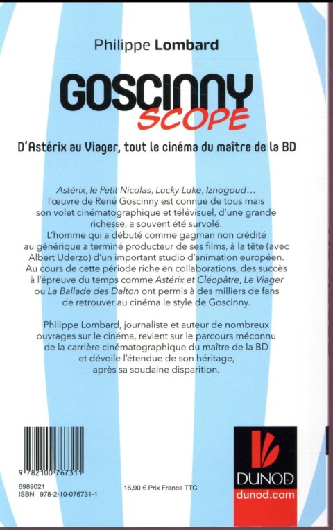 Verso de l'album GoscinnyScope D'Astérix au Viager, tout le cinéma du maître de la BD