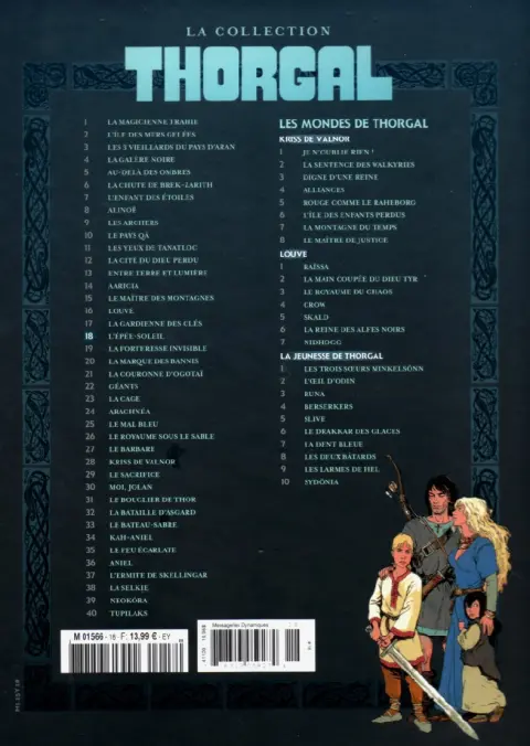 Verso de l'album Thorgal - La collection Tome 18 L'épée soleil