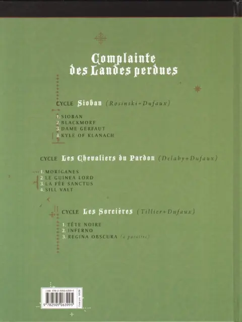 Verso de l'album Complainte des Landes perdues Les Sorcières Tome 2 Inferno