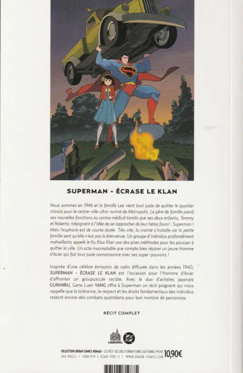 Verso de l'album Superman écrase le Klan