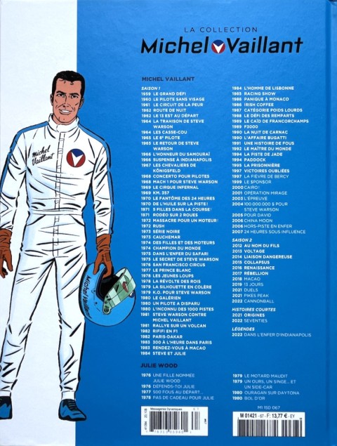 Verso de l'album Michel Vaillant La Collection 67 Rébellion