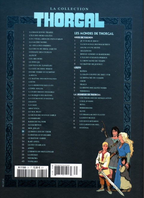 Verso de l'album Thorgal - La collection Tome 31 Le bouclier de Thor