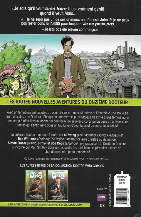 Verso de l'album Doctor Who (Les nouvelles aventures du onzième docteur) Tome 1 Au-delà
