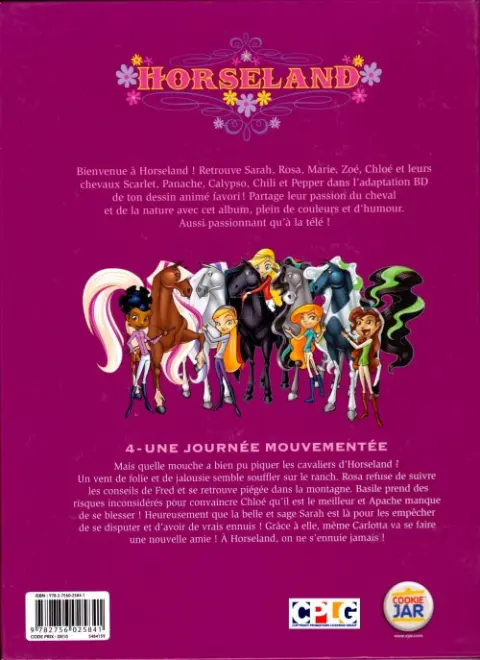 Verso de l'album Horseland Tome 4 Une journée mouvementée