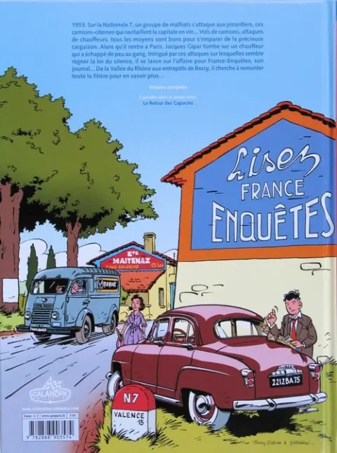 Verso de l'album Une aventure de Jacques Gipar Tome 1 Le gang des pinardiers