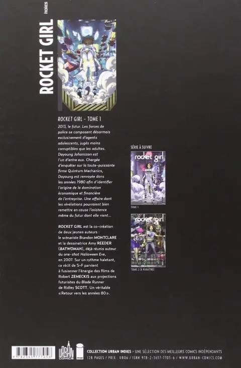 Verso de l'album Rocket Girl Tome 1