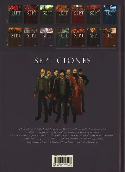 Verso de l'album Sept Cycle 2 Tome 10 Sept clones
