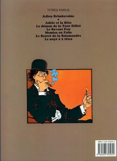Verso de l'album Adieu Brindavoine Adieu Brindavoine suivi de La Fleur au fusil