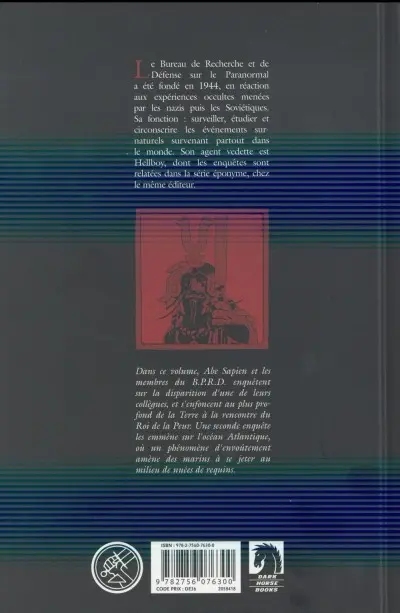 Verso de l'album B.P.R.D. Tome 1 Au creux de la Terre & autres histoires