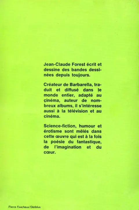 Verso de l'album Barbarella Tome 1