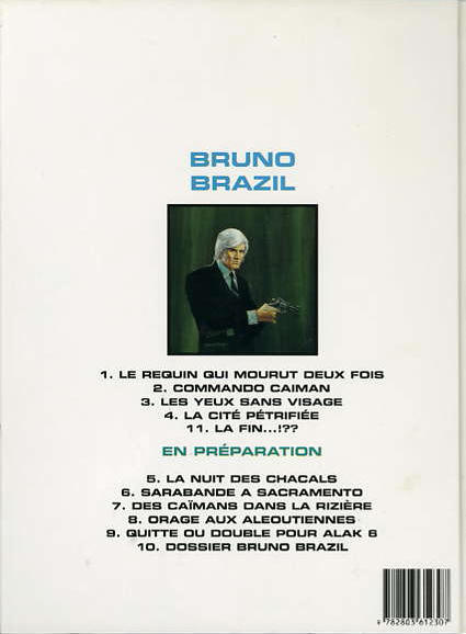 Verso de l'album Bruno Brazil Tome 4 La cité pétrifiée