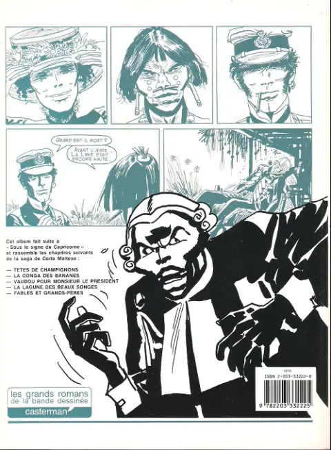 Verso de l'album Corto Maltese Tome 5 Toujours un peu plus loin