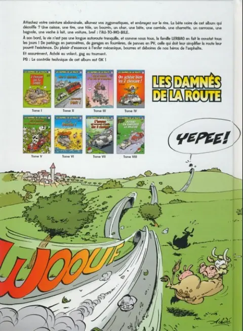 Verso de l'album Les damnés de la route Tome 1 On achève bien les 2 chevaux !