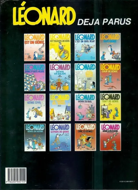 Verso de l'album Léonard Tome 8 Coup de génie