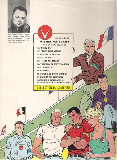 Verso de l'album Michel Vaillant Tome 7 Les casse-cou