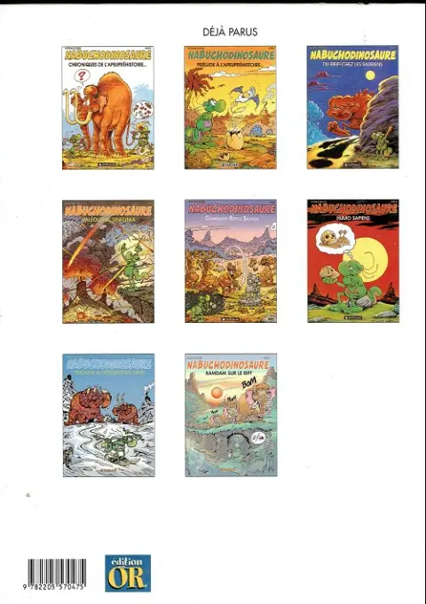 Verso de l'album Nabuchodinosaure Tome 6 Paléolithic sinfonia
