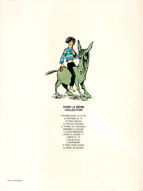 Verso de l'album Philémon Tome 1 Philémon avant la lettre