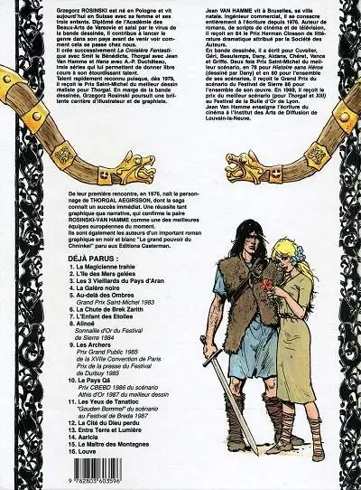 Verso de l'album Thorgal Tome 2 L'Île des Mers gelées