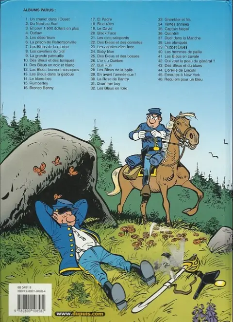 Verso de l'album Les Tuniques Bleues Tome 1 Un chariot dans l'Ouest