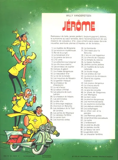 Verso de l'album Jérôme Tome 63 Le chevalier fantôme