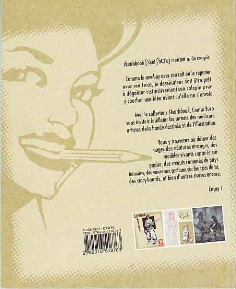 Verso de l'album Sketchbook - Comix Buro Sketchbook Le Roux