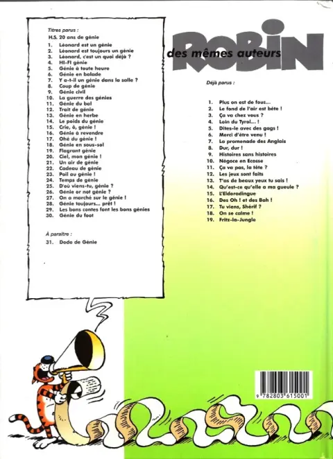Verso de l'album Léonard Tome 30 Génie du foot