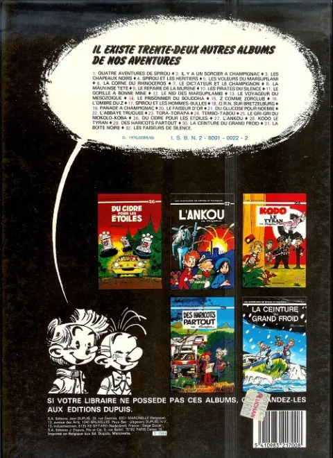 Verso de l'album Spirou et Fantasio Tome 20 Le faiseur d'or