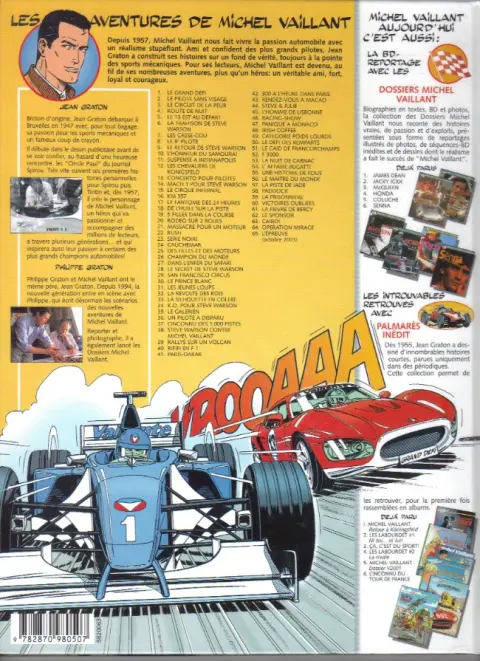 Verso de l'album Michel Vaillant Tome 64 Opération Mirage
