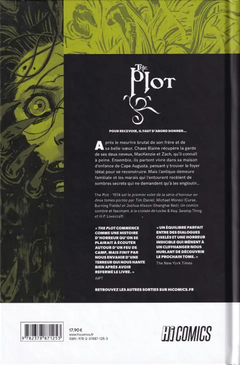 Verso de l'album The Plot Tome 1 1974