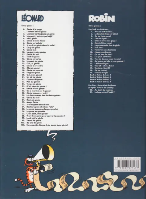 Verso de l'album Léonard Tome 36 Le génie se gondole