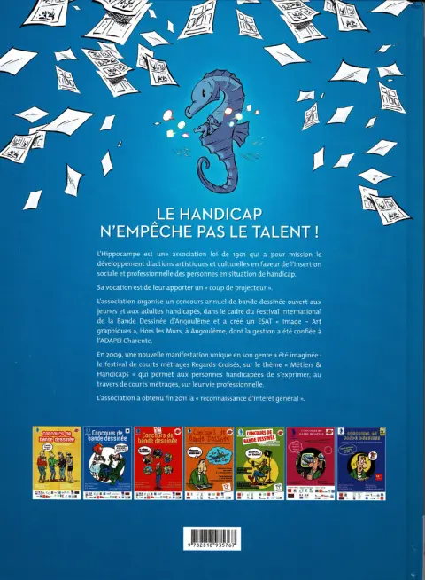 Verso de l'album L'Hippocampe raconte ses lauréats en BD