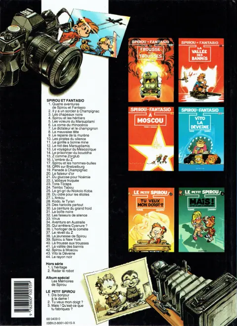 Verso de l'album Spirou et Fantasio Tome 13 Le voyageur du mésozoïque