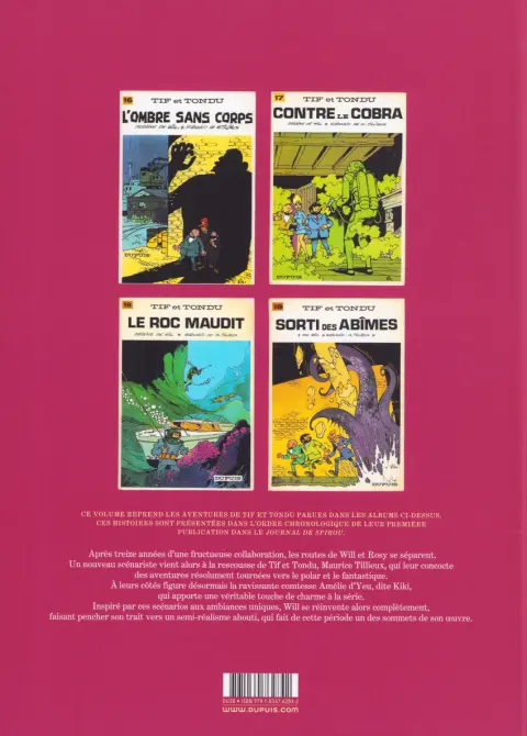 Verso de l'album Tif et Tondu L'intégrale L'intégrale 1968-1972