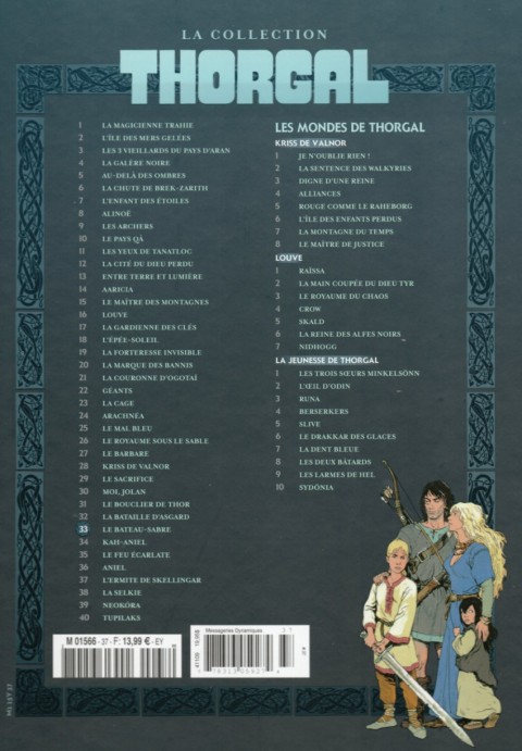 Verso de l'album Thorgal - La collection Tome 37 Le bateau-sabre