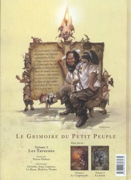 Verso de l'album Le Grimoire du petit peuple Tome 3 Les tavernes