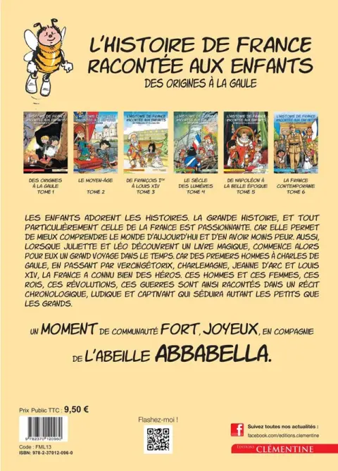 Verso de l'album L'Histoire de France racontée aux enfants Tome 1 Des Origines à la Gaule
