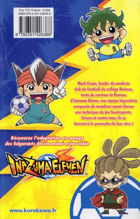 Verso de l'album Inazuma Eleven 1