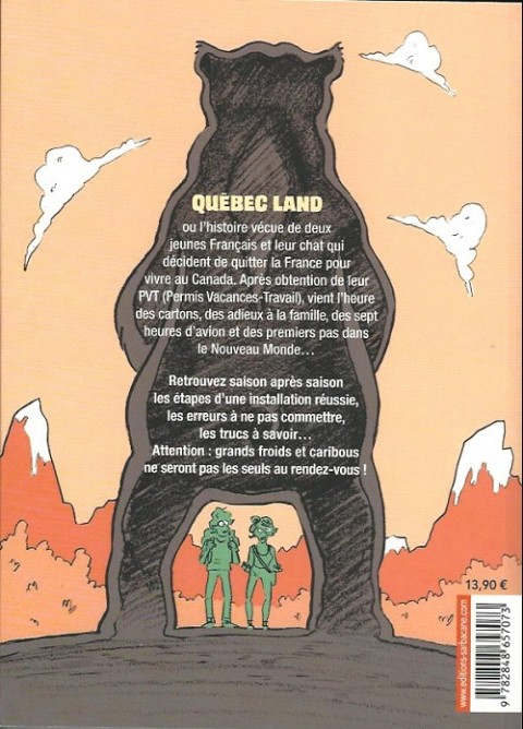 Verso de l'album Québec Land - Petit guide d'une installation réussie au Canada